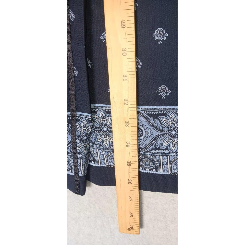 VTG Emma James Liz Claiborne Faux Wrap Maxi Skirt 12 Navy Blue Bandana Festival - Picture 7 of 11